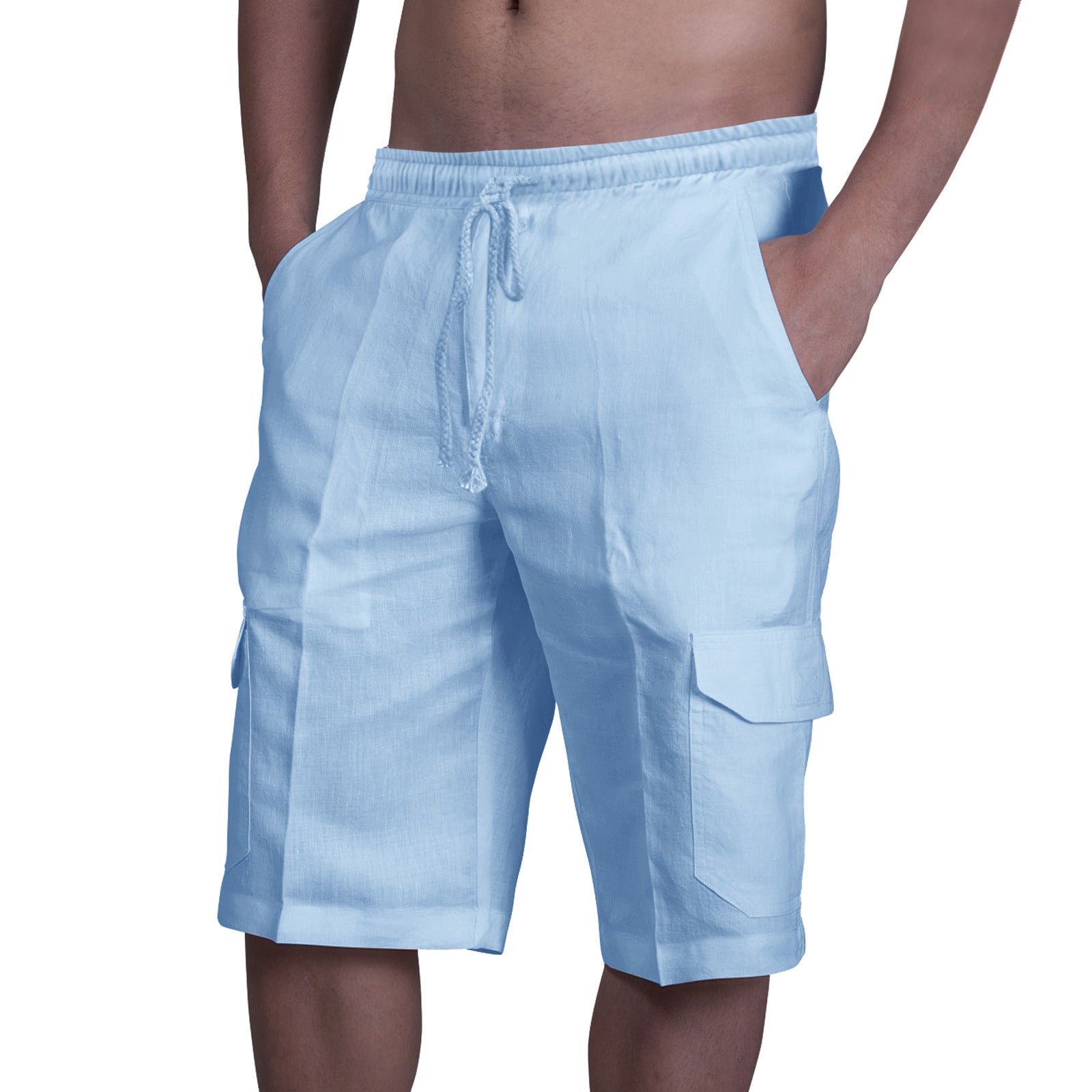 Multi Pocket Tie Men's Beach Cargo Pants - Minihomy