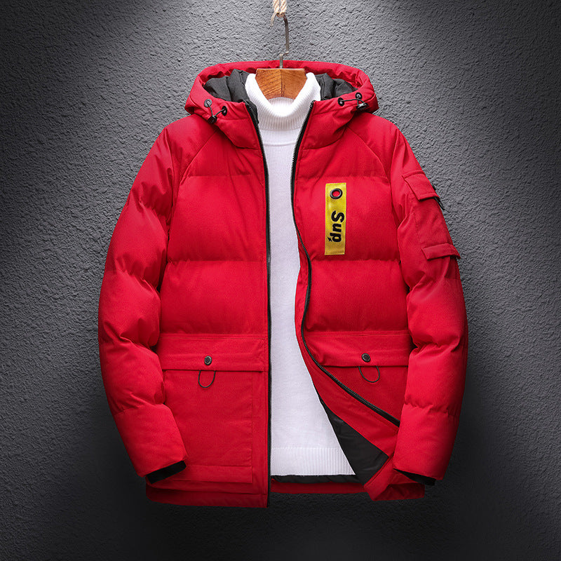 Men's Hooded Slim Fit Casual Down Cotton Padded Jacket: Stay Warm in Style - Minihomy