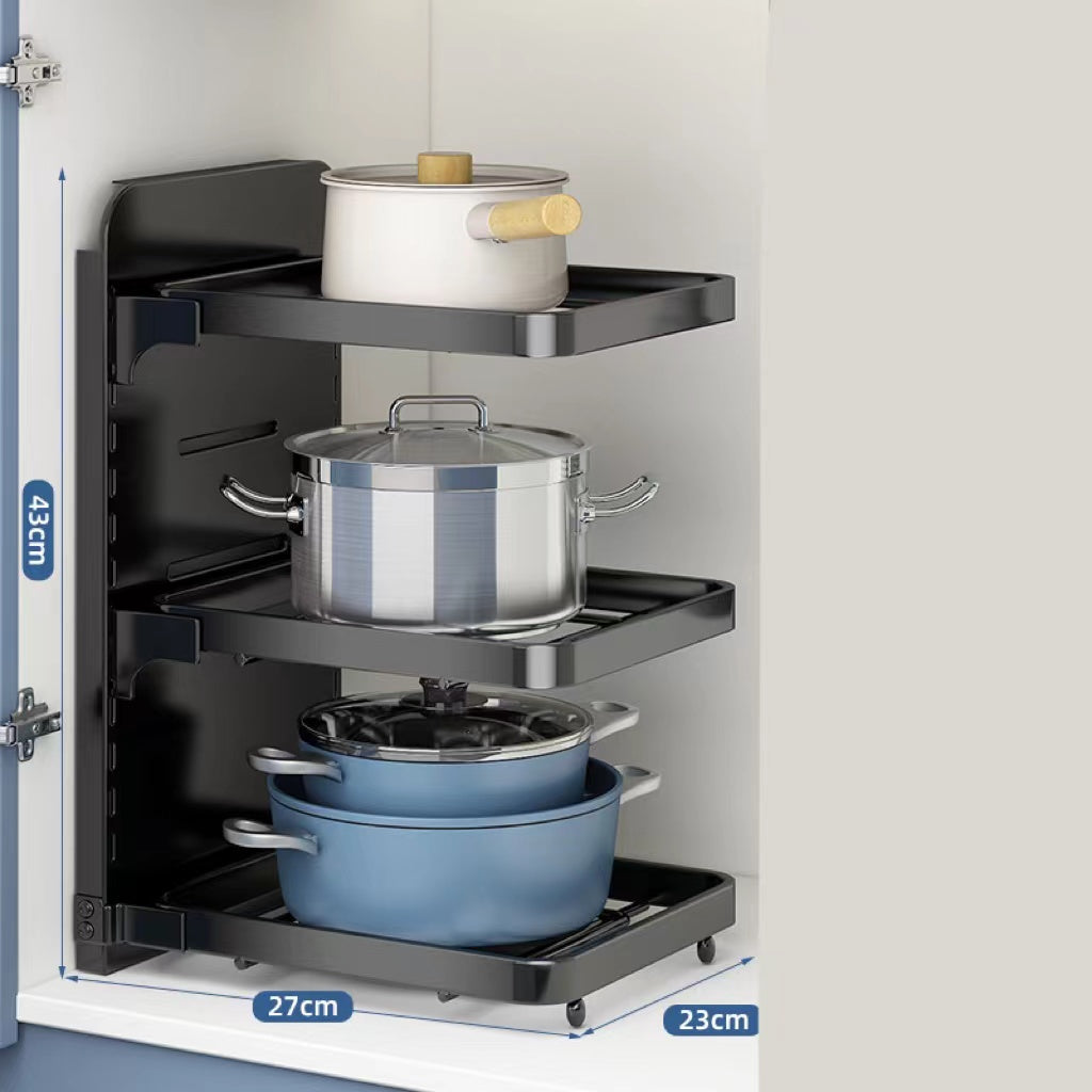 Kitchen Pot Rack Multi-layer Shelving Pot Under The Sink Cabinet Layered Storage - Minihomy