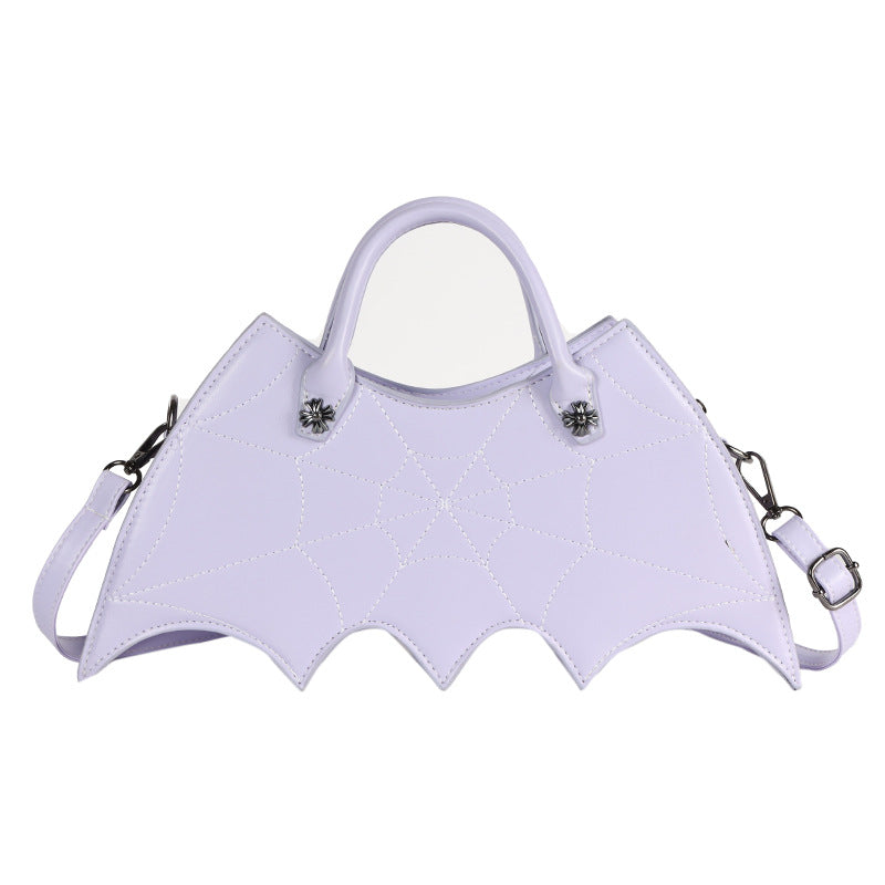 Halloween Spider Web Shape Shoulder Bags Personality Batgirl Messenger Crossbody Bag - Minihomy