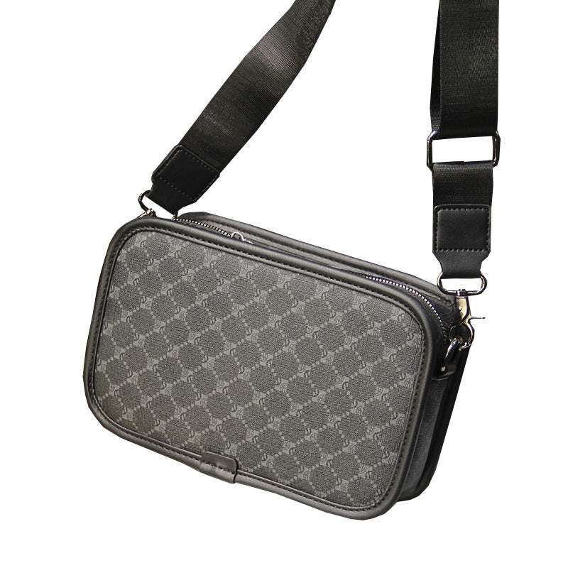 Plaid Fashion Shoulder Street Trendy Small Crossbody Bag Leisure Commute Small Square Men's Bag - Minihomy