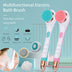 Electric Bath Brush - Rechargeable Back Scrubber, 2 Speeds, Waterproof Body Cleaning Brush - Minihomy