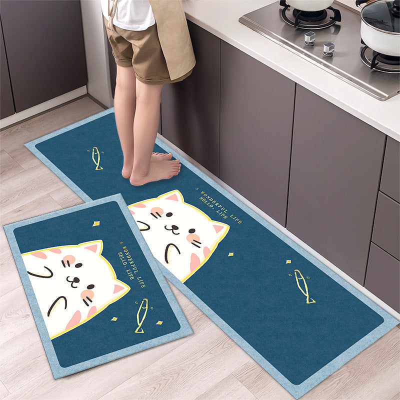 Cartoon Floor Mat Kitchen Strip Rug Simple - Minihomy