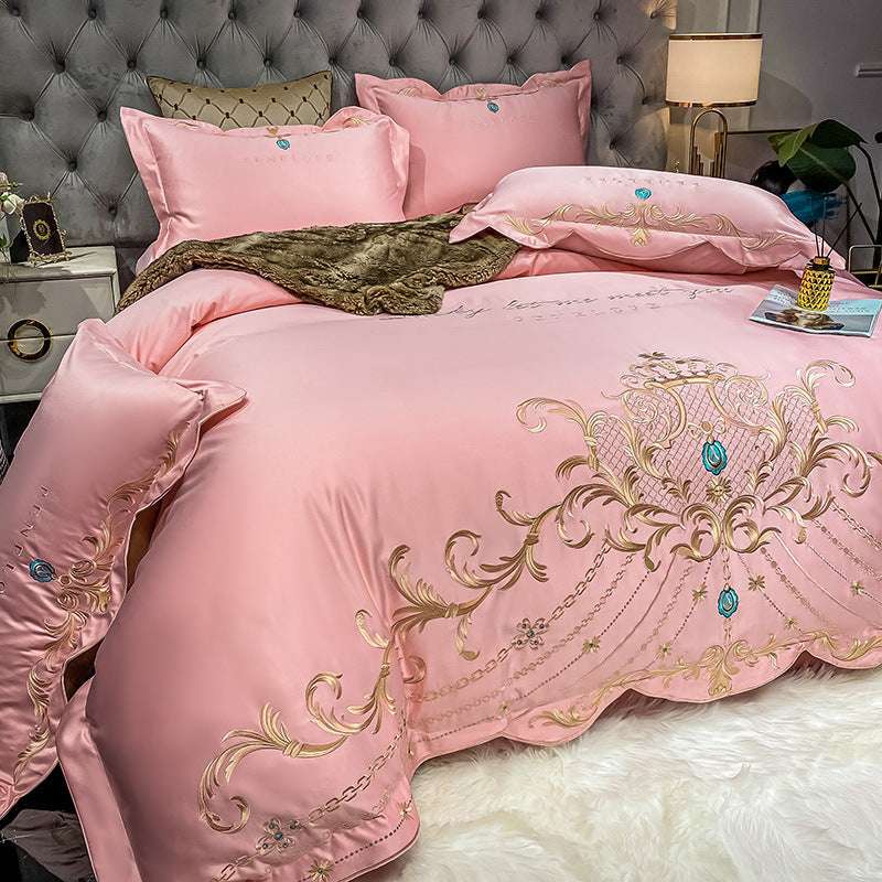 Ice Silk Quilt Sets Bed Sheets Bedding Four-piece Set - Minihomy