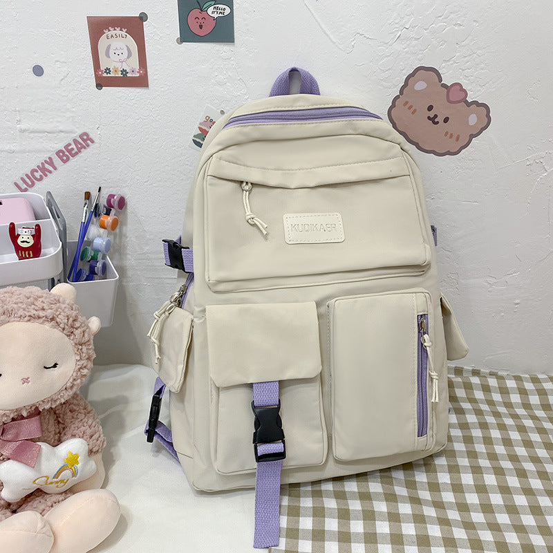 Large Capacity Junior High School Student Schoolbag Light And Simple - Minihomy