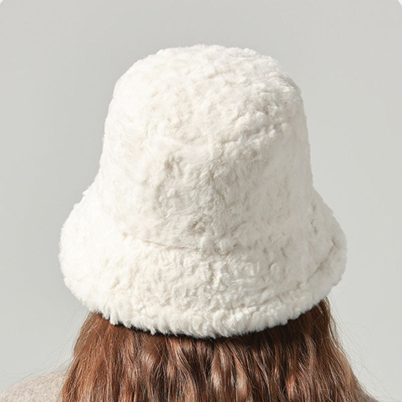 Lambswool Fisherman Hat Winter Warm Solid Color Hats Women - Minihomy