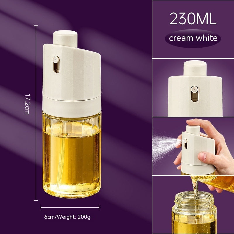 Kitchen Gadget 2-in-1 Glass Oil Bottle Press Oil Dispenser Barbecue Fuel Injector - Minihomy