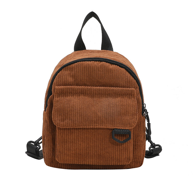 Girls' Corduroy Backpack - Small School Bag for Teens