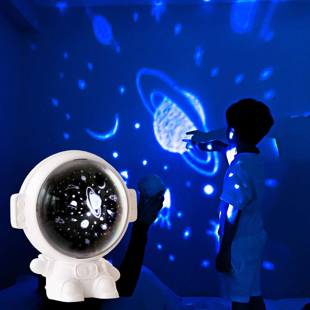 Galaxy Star Projector Starry Sky Night Light Astronaut Lamp Room Decr Gift Child Kids Baby Christmas Spaceman Projection - Minihomy