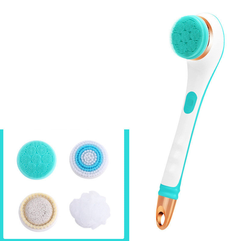 Electric Bath Brush - Rechargeable Back Scrubber, 2 Speeds, Waterproof Body Cleaning Brush - Minihomy