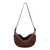 Moon Shape Underarm Bag - Solid Color Small Shoulder Messenger Bag - Minihomy