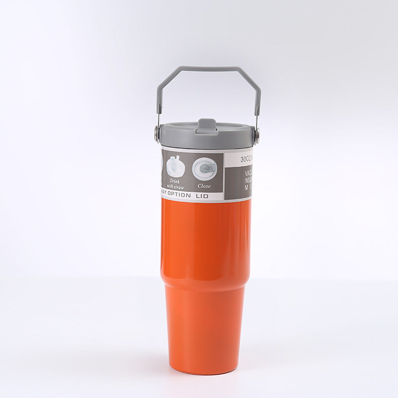 Portable Stainless Steel Travel Tumbler - Insulated Water Bottle with Handle Cover - Minihomy