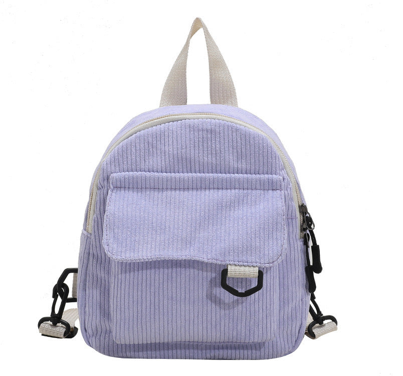 Girls' Corduroy Backpack - Small School Bag for Teens