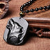 Obsidian Carving Wolf Head Amulet Pendant Necklace - Minihomy