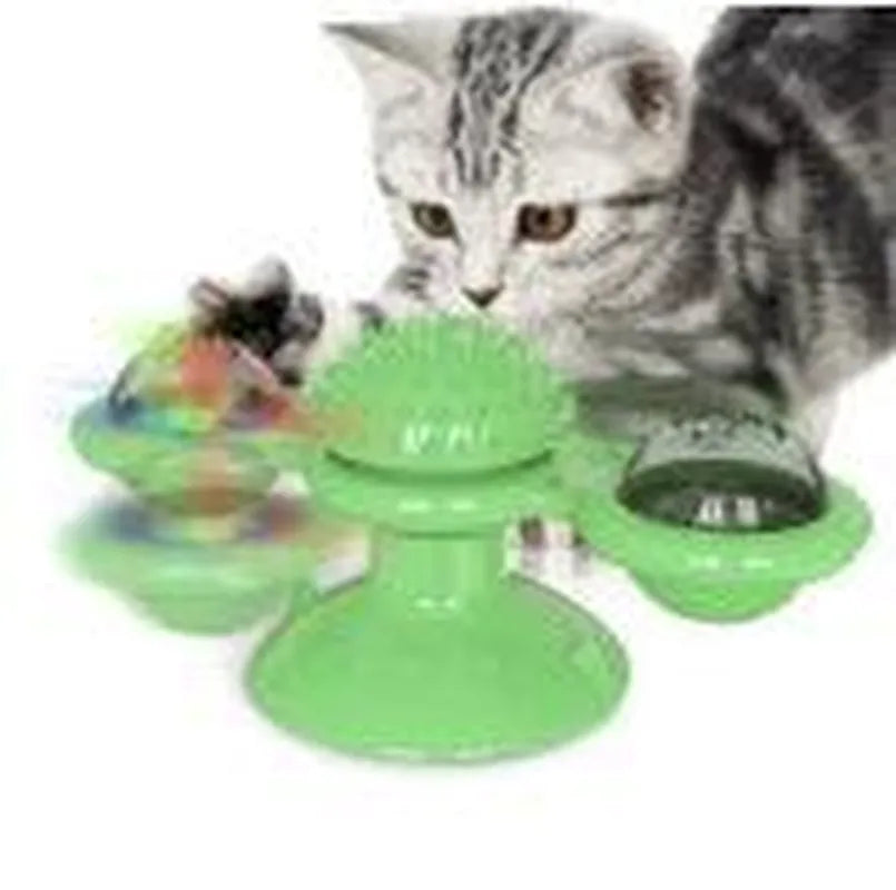 Cat Rotating Windmill Toy - Scratching, Teeth Cleaning, & Fun! - Minihomy