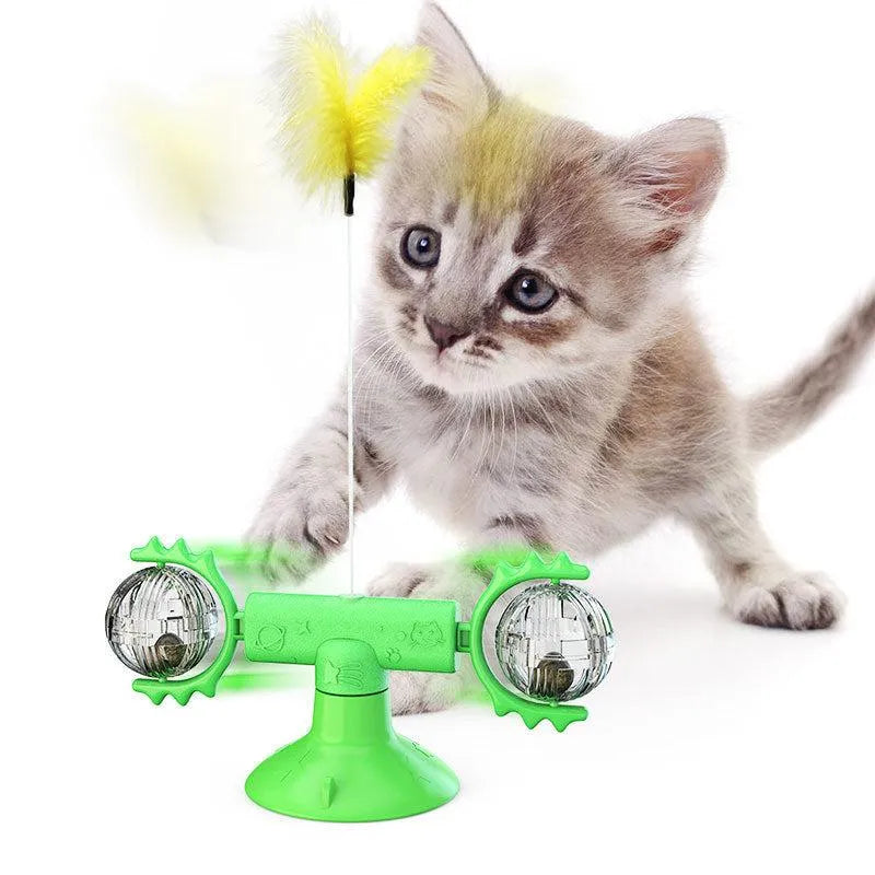 Cat Rotating Windmill Toy - Scratching, Teeth Cleaning, & Fun! - Minihomy