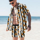 Floral Shirt Beach Two Piece Suit Men Sets - Minihomy