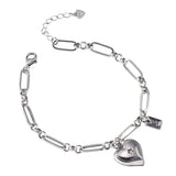 925 Loving Heart In Sterling Silver Bracelet For Women - Minihomy