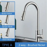 304 Stainless Steel Kitchen Pull-out Faucet - Minihomy