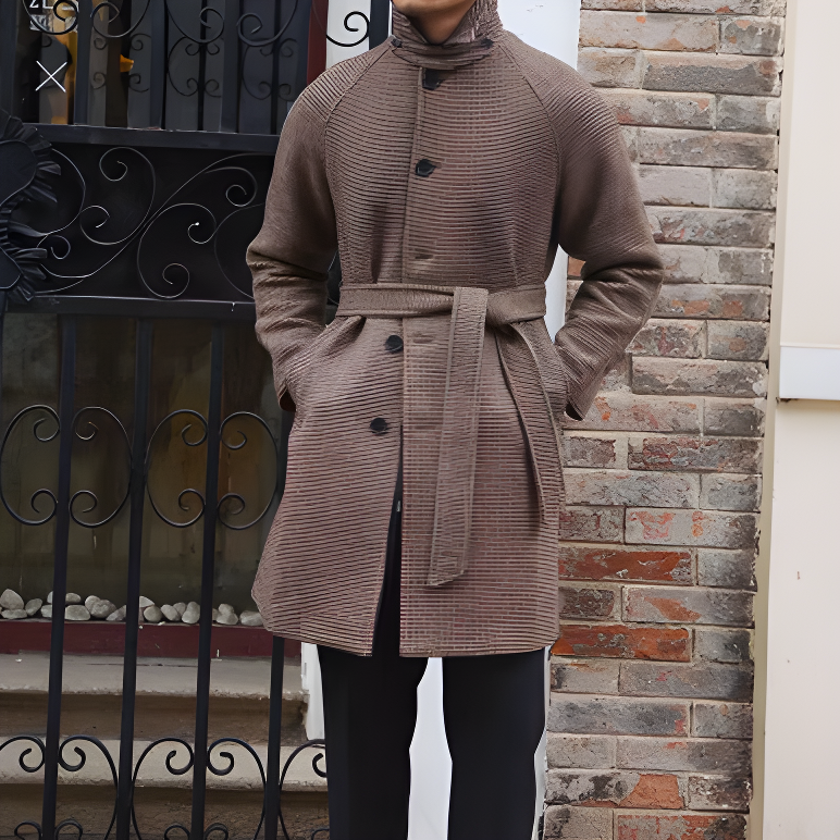 Mid-length Vintage Wool Coat With Shoulder Insert - Minihomy