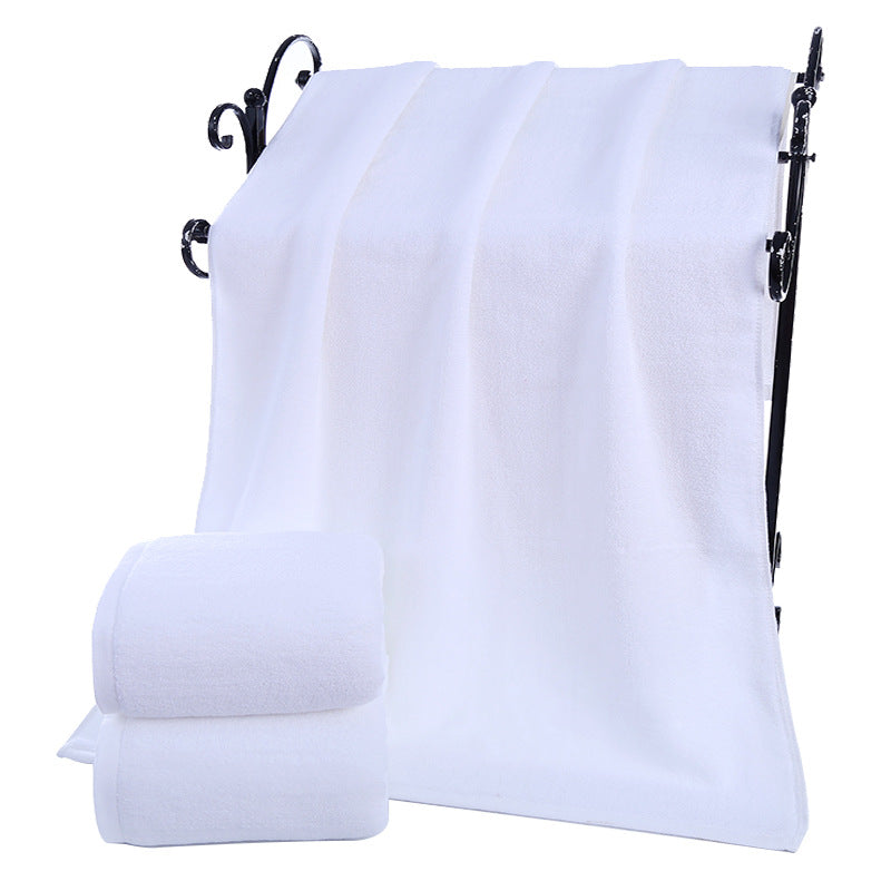 Bath Towel Cotton Adult Thickened And Increased Water-absorbing White - Minihomy