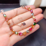 Natural Candy Color Tourmaline Bracelet Female Crystals - Minihomy