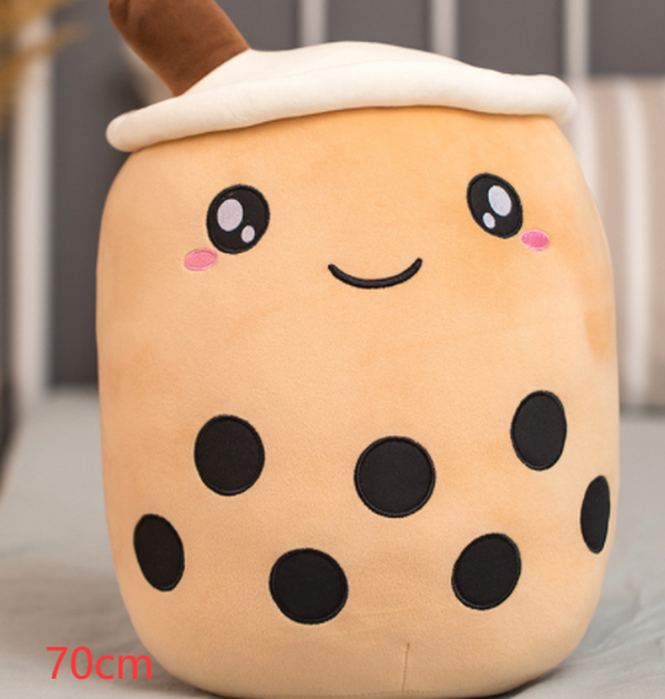 Cute Fruit Drink Plush Stuffed Soft Strawberry Milk Boba Tea Plush - Minihomy