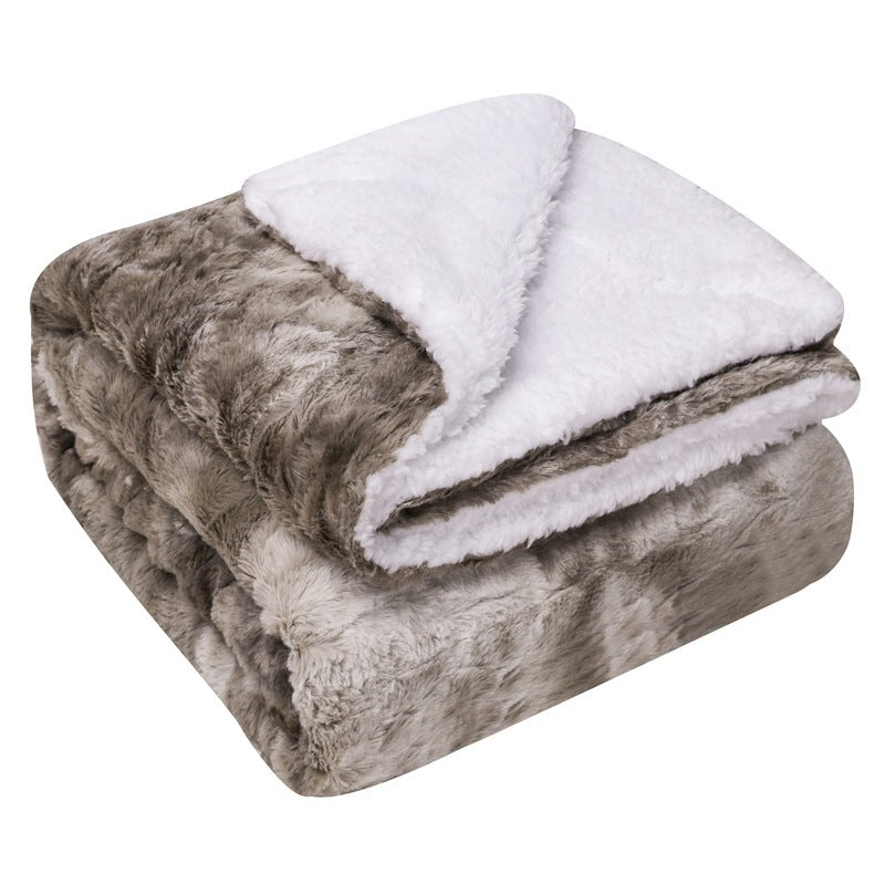 Thickened Flannel Lamb Wool Composite Double Blanket: Cozy Comfort for Any Occasion