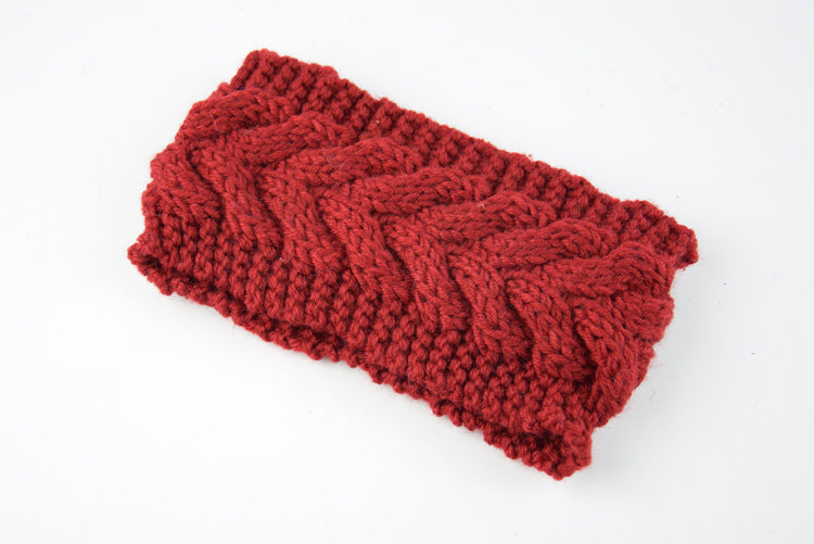 Twist Knitted Wool Headband With Ear Protection Headgear