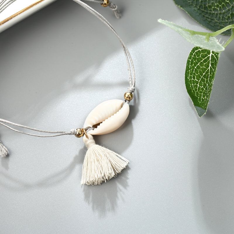 Summer Fashion Jewerly Ocean Style Shell Tassel Bracelet - Minihomy