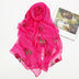 Embroidered Flower Rose Chiffon Ethnic Wind Sunscreen Shawl Beach Gauze Silk Scarf - Minihomy