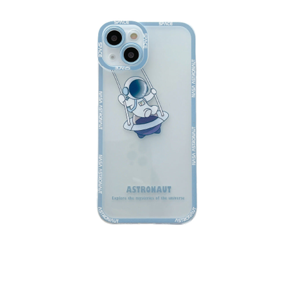 Silicone Astronaut Printed Transparent Phone Case