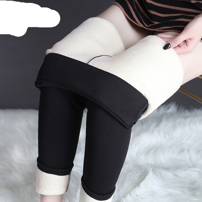 Warm Thick High Stretch Lamb Cashmere Leggings - Skinny Fitness Woman Pants