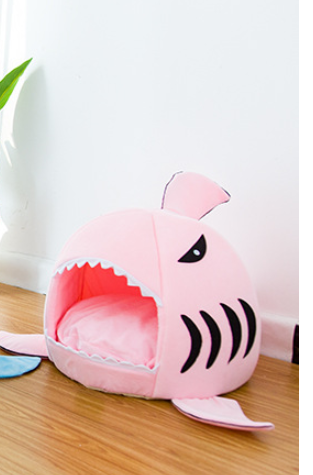 Creative Dual-Purpose Shark Pet Bed Small Dogs And Cats Warm Pet Bed - Minihomy