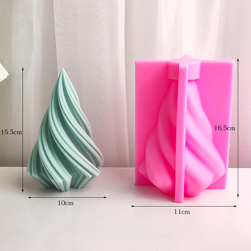 Christmas Tree Geometric Striped Soap Aromatherapy Resin Plaster Making Mould Home Decor Gift - Minihomy