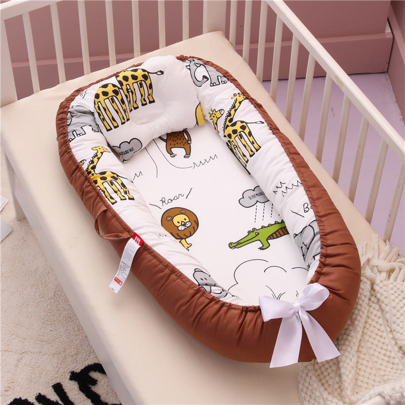 Baby Removable and Washable Bed Crib Portable Crib Travel Bed for Children Infant Kids Cotton Cradle - Minihomy