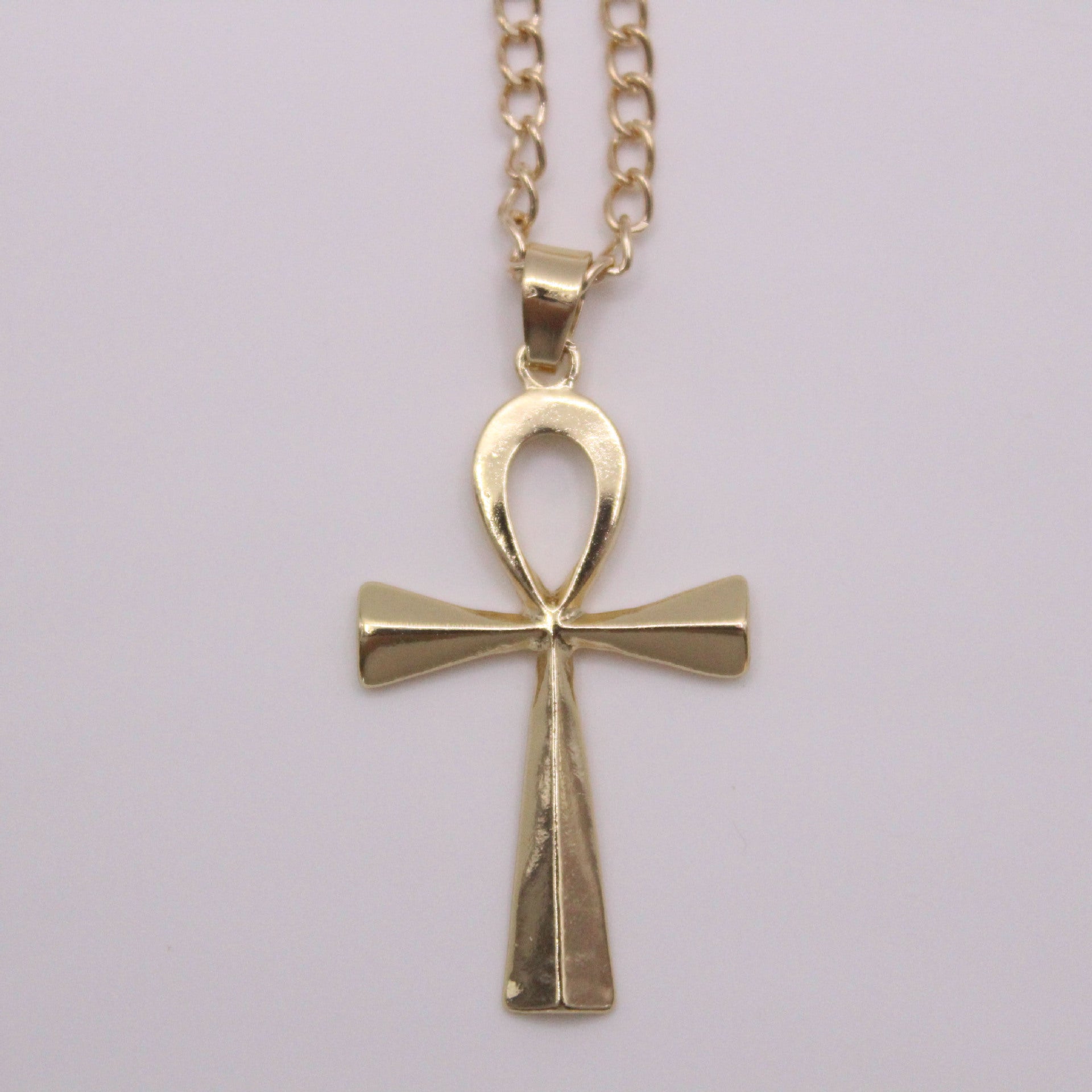 Stainless Steel Ancient Egyptian Cross Man Necklace Amulet Pendant