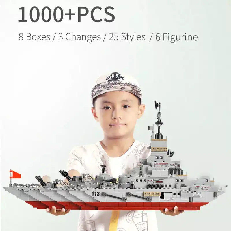 8-in-1 military battleship boy gift puzzle children toys - Minihomy