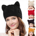 Hand Made 3D Cute Knitted Cat Ear Beanie Cap for Winter - Minihomy