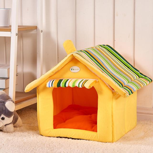 New Fashion Striped Removable Cover Mat Dog House Dog Beds For Small Medium Dogs Pet Products House Pet Beds for Cat - Minihomy