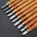 Mahogany 6 Sticks Carving Knife Handmade Woodcut Knife Eraser Engraving Set Woodcarving Tool - Minihomy