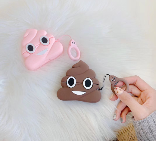 Poop Pattern Soft Silicone Protective AirPods Cover - Minihomy