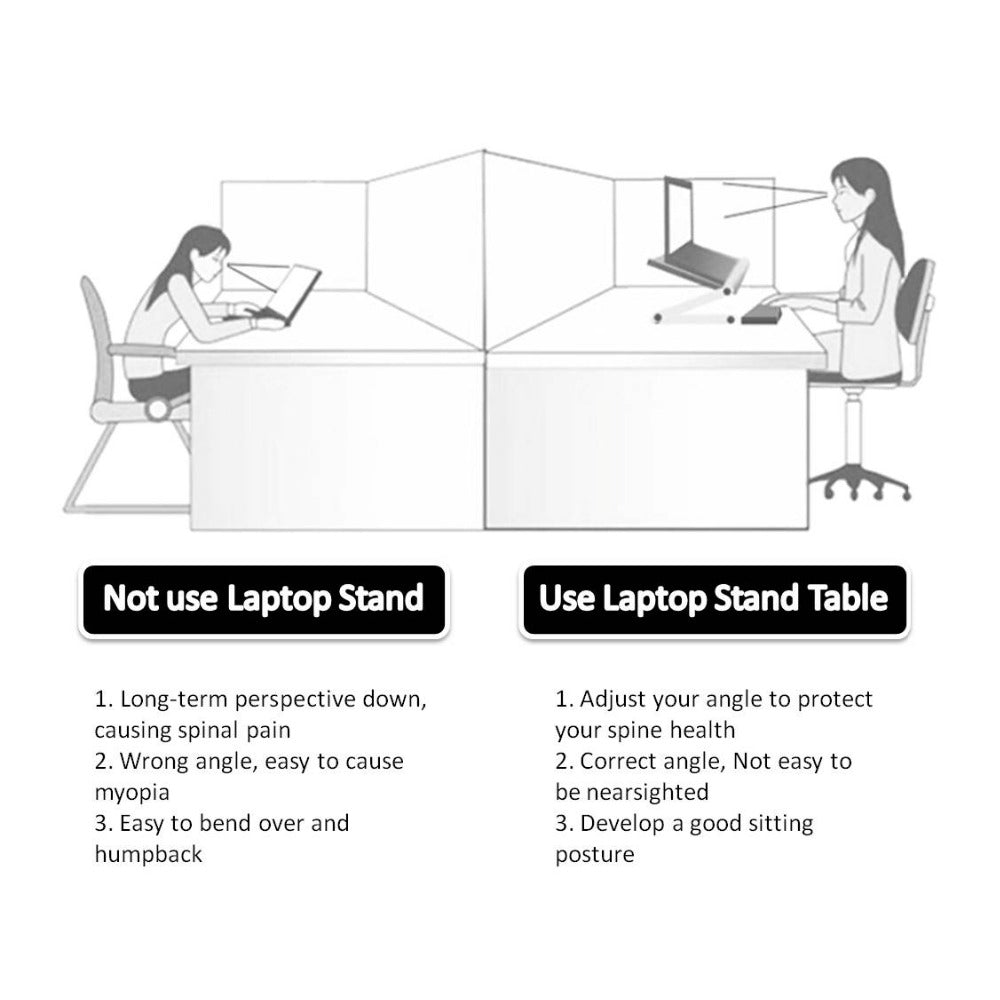 Foldable Laptop Stand Ergonomic Desk Tablet Holder - Minihomy