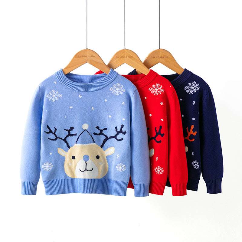 Christmas snowflake Winter Kids Knitted Sweater - Minihomy