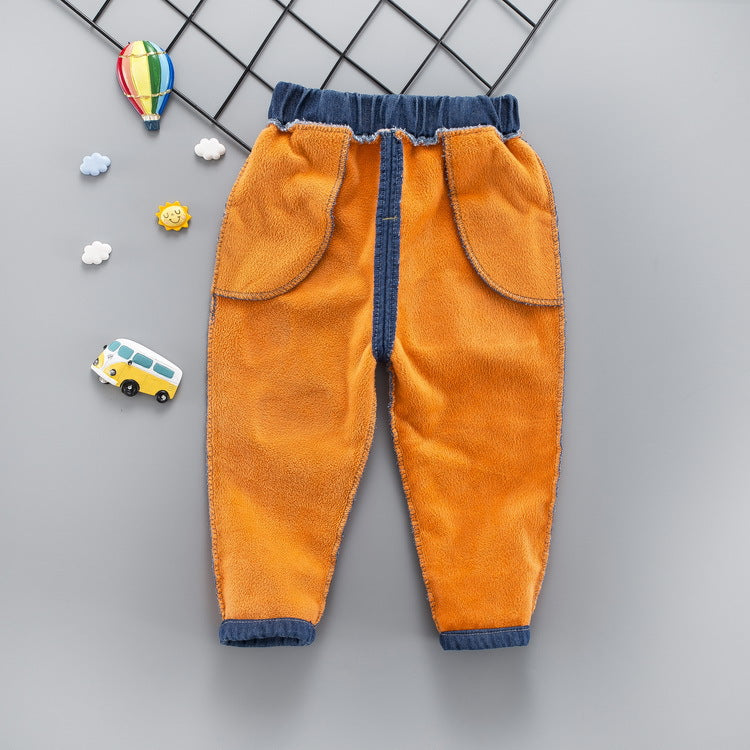 Baby Winter Plus Velvet Jeans - Minihomy