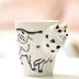 Festival gift Ceramic coffee milk tea mug 3D animal shape Hand painted Cow cup - Minihomy