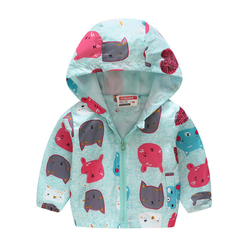 Hooded jacket with print pattern for kids - Minihomy