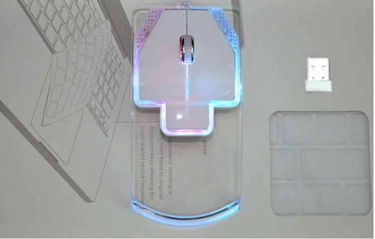 Creative Ultra-thin Transparent 2.4GHz Wireless Optical Luminous Mouse for PC Laptop - Minihomy