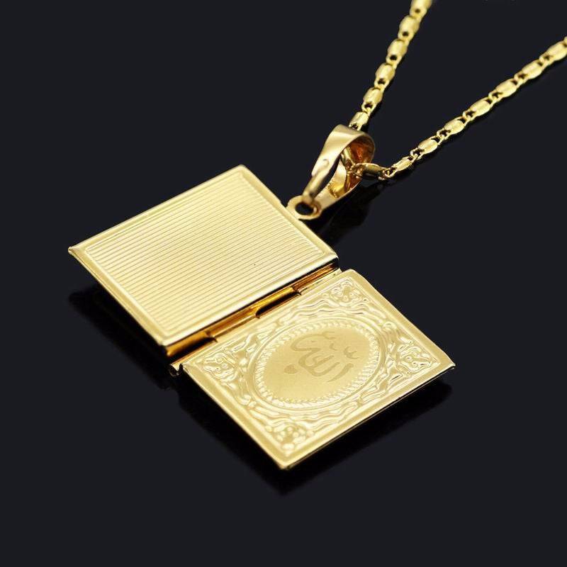 1 Piece of Islamic Allah Quran Photo Frame Men's and Women's Pendant Necklace - Minihomy