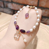 Transfer Flourishing Peach Blossom Baroque Pearl Bracelet